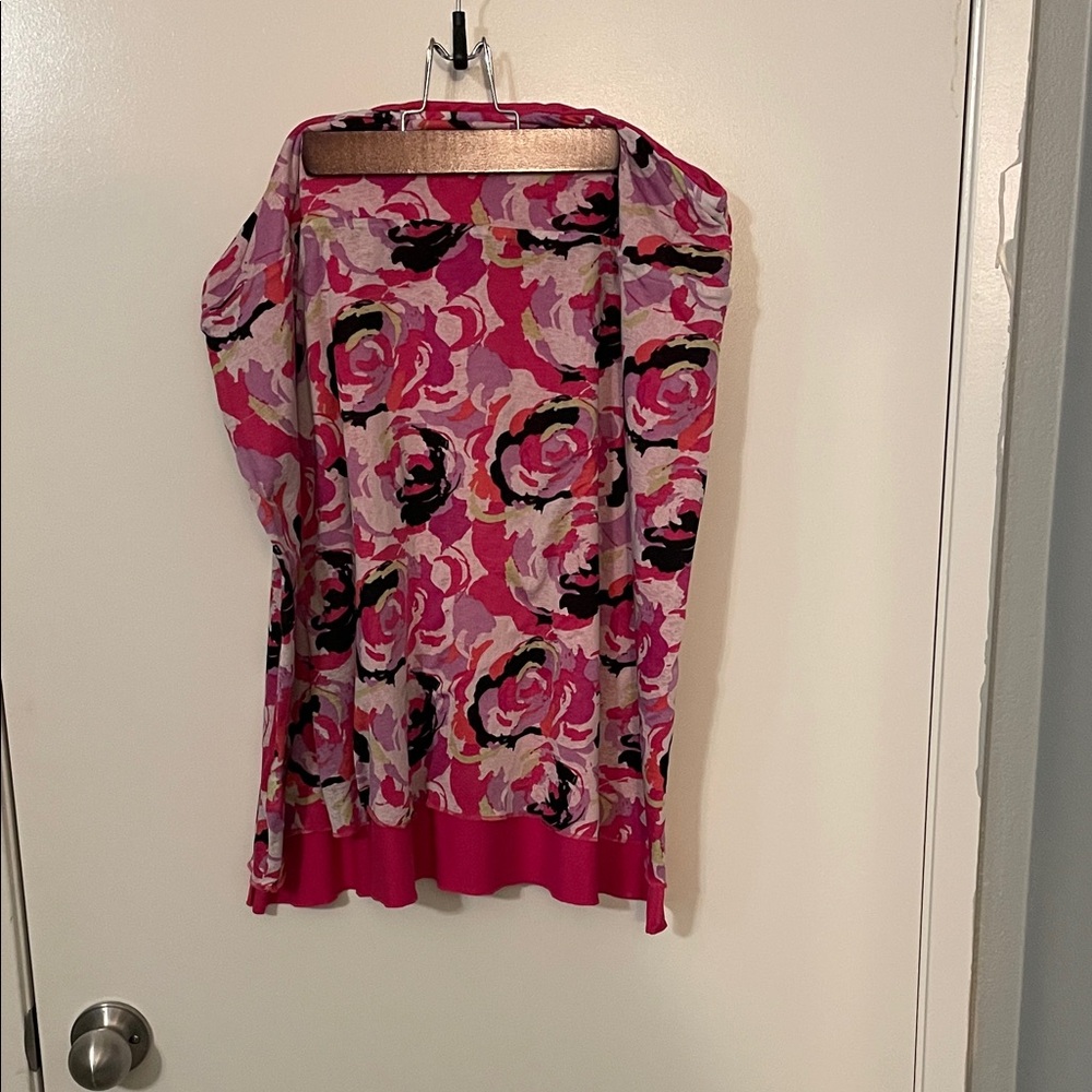 Floral Pink and Black Reversible Skirt